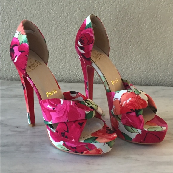 Christian Louboutin Shoes - Christian Louboutin Floral Platform Heel Size 38